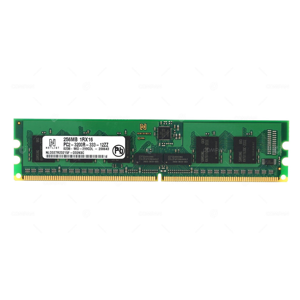 NLD327R23215F-D32KSC NETLIST MEMORY 256MB 1RX16 PC2 3200R 240 PIN 400MHZ 1.8V CL3 ECC RDIMM DDR2 -
